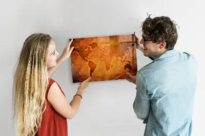 Large world map magnet board