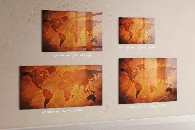 Large world map magnet board