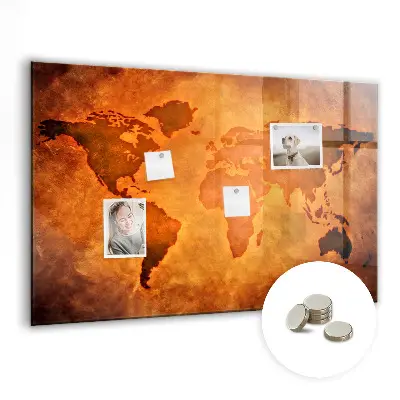 Large world map magnet board