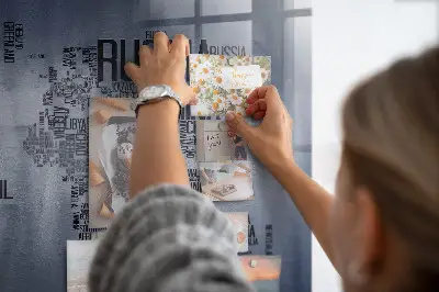 World Map Magnetic Glass Dry Erase Board