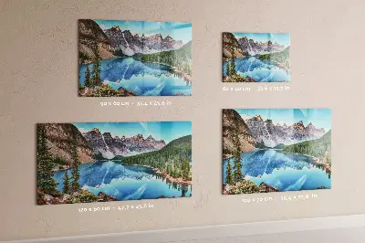 Magnetic wall board with mountain landscape print