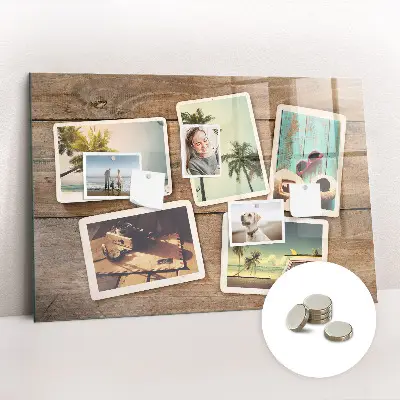 Magnetic board for Polaroid photos
