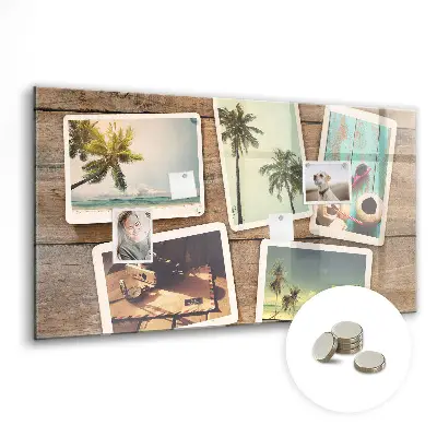 Magnetic board for Polaroid photos