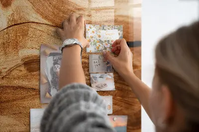 Magnetic wall board with wood texture