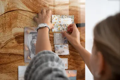 Magnetic wall board with wood texture