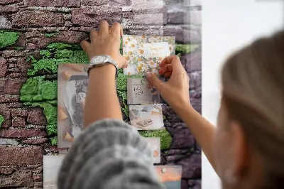 Magnetic Glass Dry Erase Board with Brick World Map Design