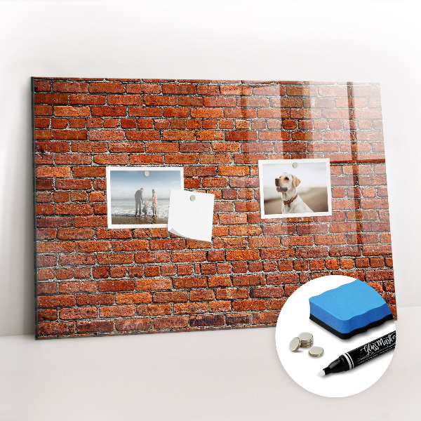 Magnetic marker board Old brick wall