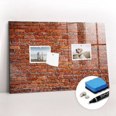 Magnetic marker board Old brick wall