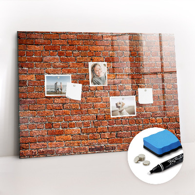 Magnetic marker board Old brick wall