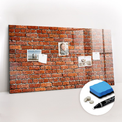 Magnetic marker board Old brick wall
