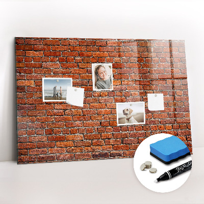 Magnetic marker board Old brick wall