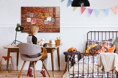 Magnetic marker board Old brick wall