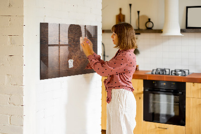 Magnetic glass board Old wood