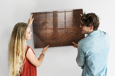 Magnetic glass board Old wood