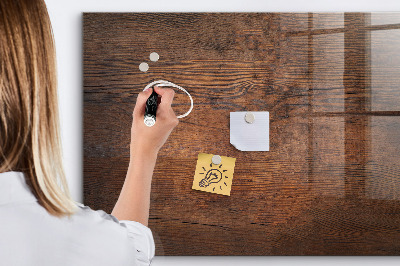 Magnetic glass board Old wood