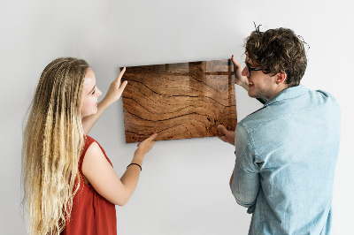 Magnetic glass board Old wood