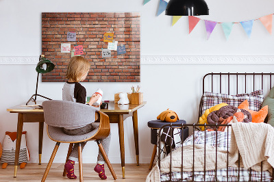 Magnetic board with magnets Brick wall