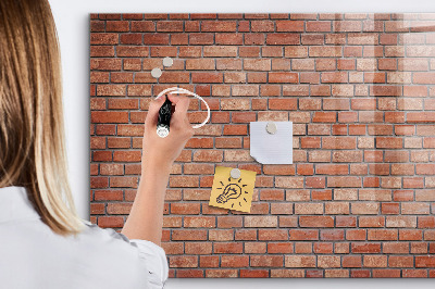 Magnetic board with magnets Brick wall