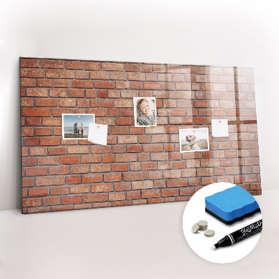 Magnetic board with magnets Brick wall