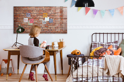 Magnetic board with magnets Brick wall