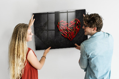 Magnetic marker board Heart of peppers