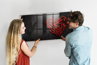 Magnetic marker board Heart of peppers