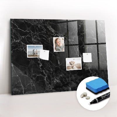 Magnetic board with magnets Dark marble