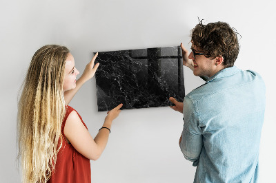 Magnetic board with magnets Dark marble