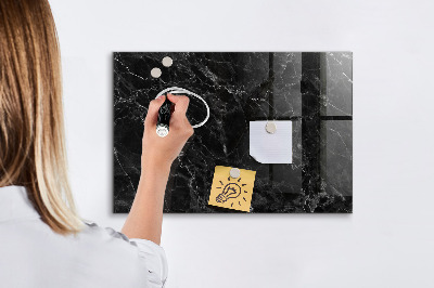 Magnetic board with magnets Dark marble