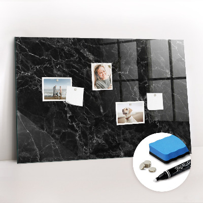 Magnetic board with magnets Dark marble