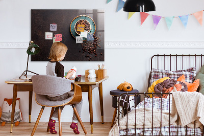 Magnetic board with magnets Cup of coffee