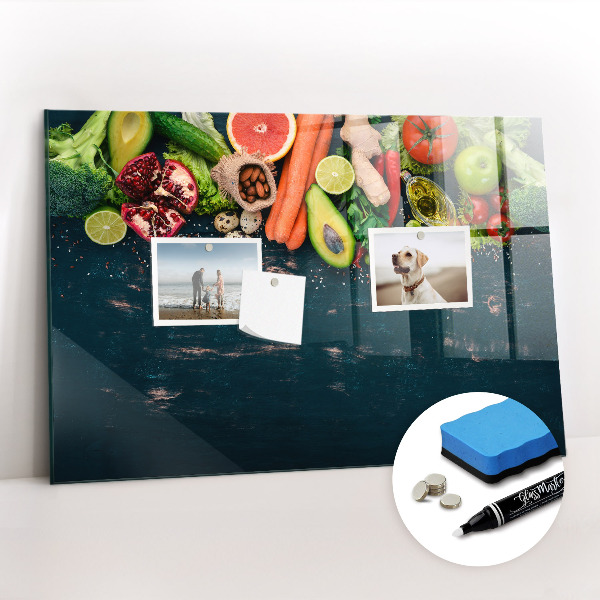 Magnetic marker board Vegetables on the table