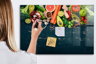 Magnetic marker board Vegetables on the table