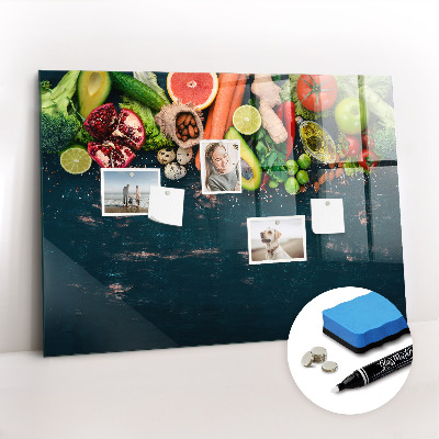 Magnetic marker board Vegetables on the table
