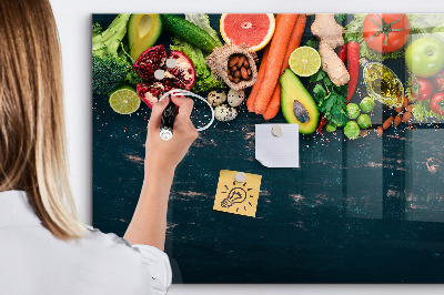 Magnetic marker board Vegetables on the table