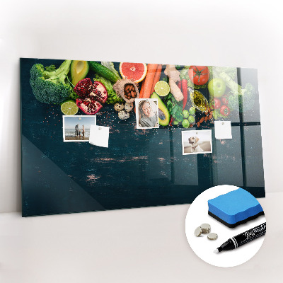 Magnetic marker board Vegetables on the table