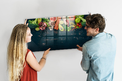 Magnetic marker board Vegetables on the table