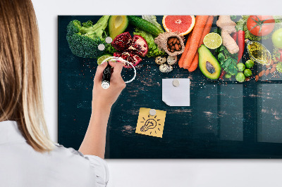 Magnetic marker board Vegetables on the table