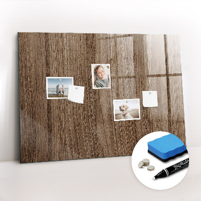 Magnetic glass board Dark wood