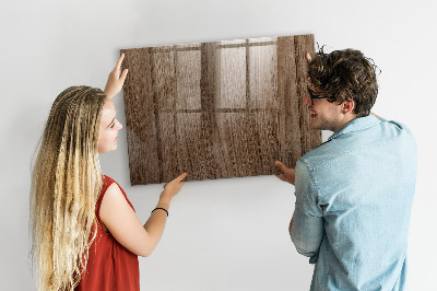 Magnetic glass board Dark wood