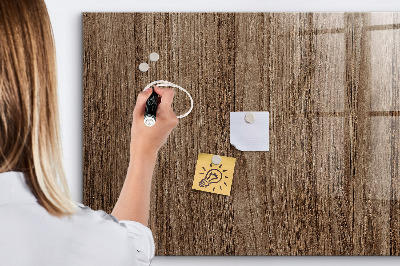 Magnetic glass board Dark wood