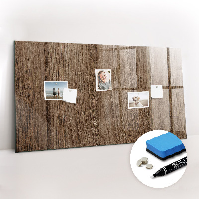 Magnetic glass board Dark wood