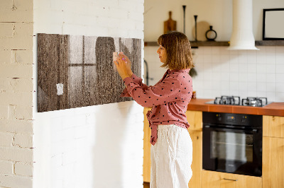 Magnetic glass board Dark wood