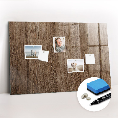 Magnetic glass board Dark wood