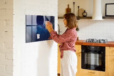 Magnetic dry erase board Dark sky stars