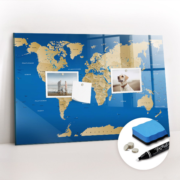 Magnetic marker board World countries
