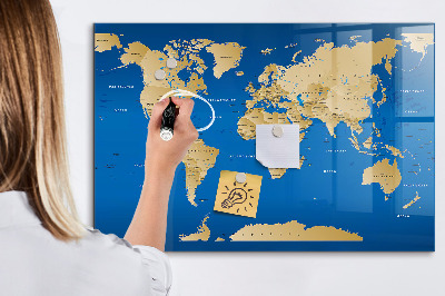 Magnetic marker board World countries