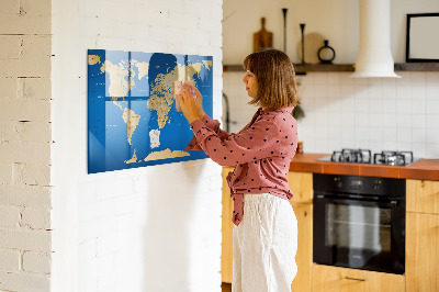 Magnetic marker board World countries