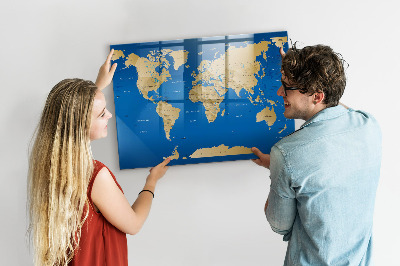 Magnetic marker board World countries