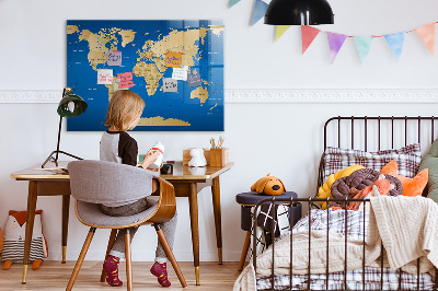 Magnetic marker board World countries